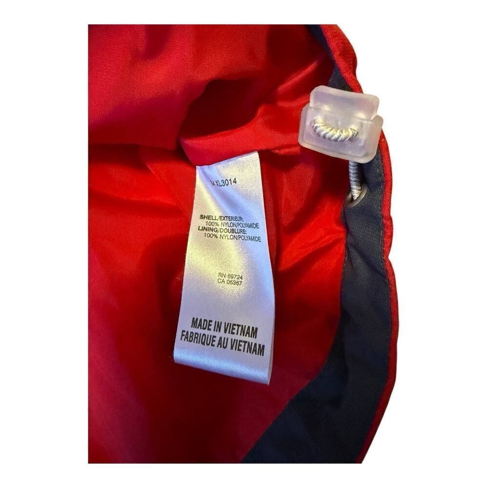 Vintage 90s Columbia Red White Hooded Sailing Squall Jacket Windbreaker Sz L - Picture 4 of 9
